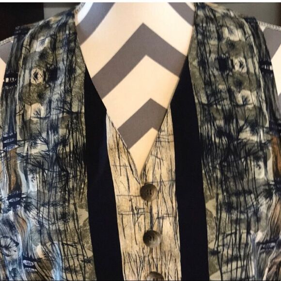 August Silk MEDIUM Vest 100% Silk Grey & Black - Picture 3 of 5
